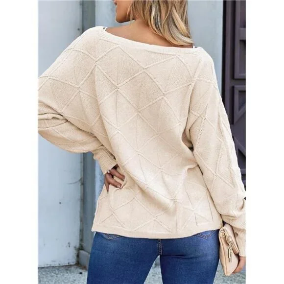 Casual Crewneck Sweaters for Women Fall Winter Lightweight Long